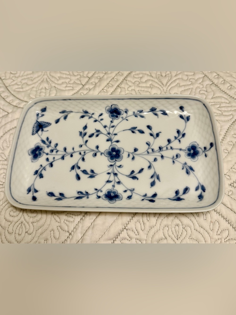 Bing & Grondahl Butterfly Danish Porcelain Rectangular Tray